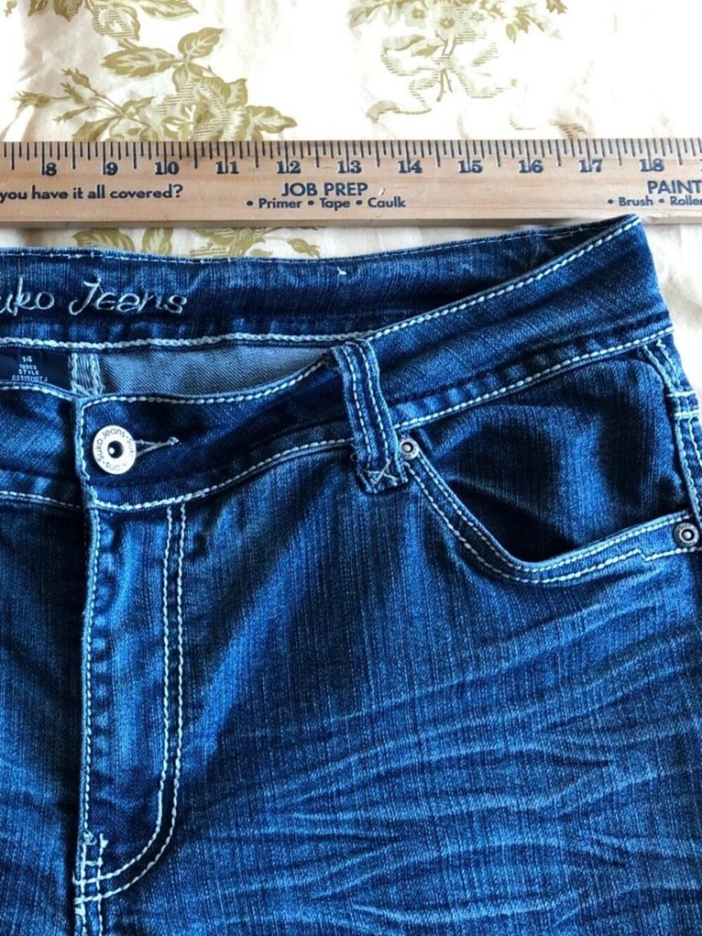 Suko Jeans Women's Blue Wash Straight Leg Comfort Fit 5-Pocket Size 14- - Picture 8 of 14